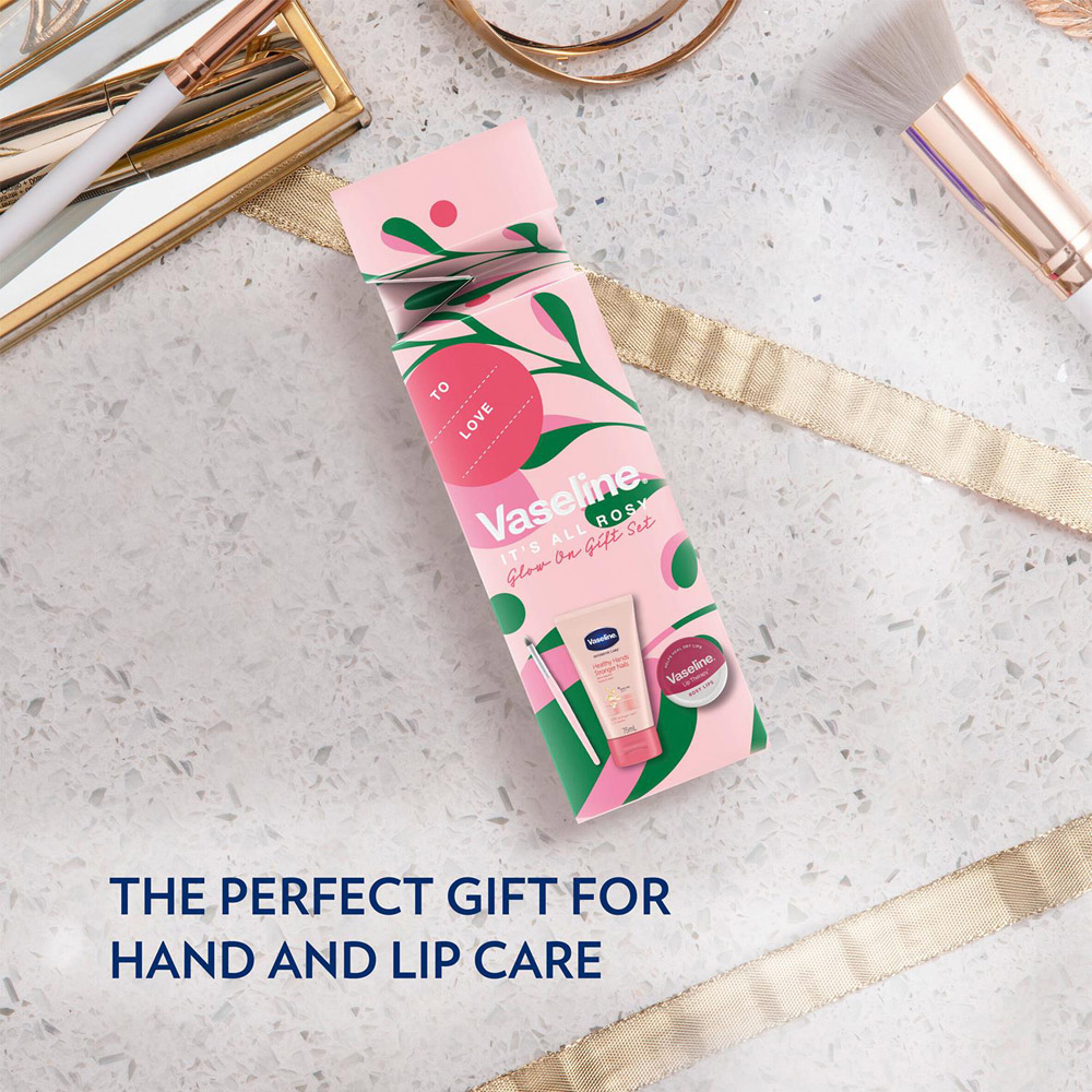Vaseline Hand and Lip Care It's All Rosy Glow On 3 Piece Gift Set for Her 4 Pack Image 4
