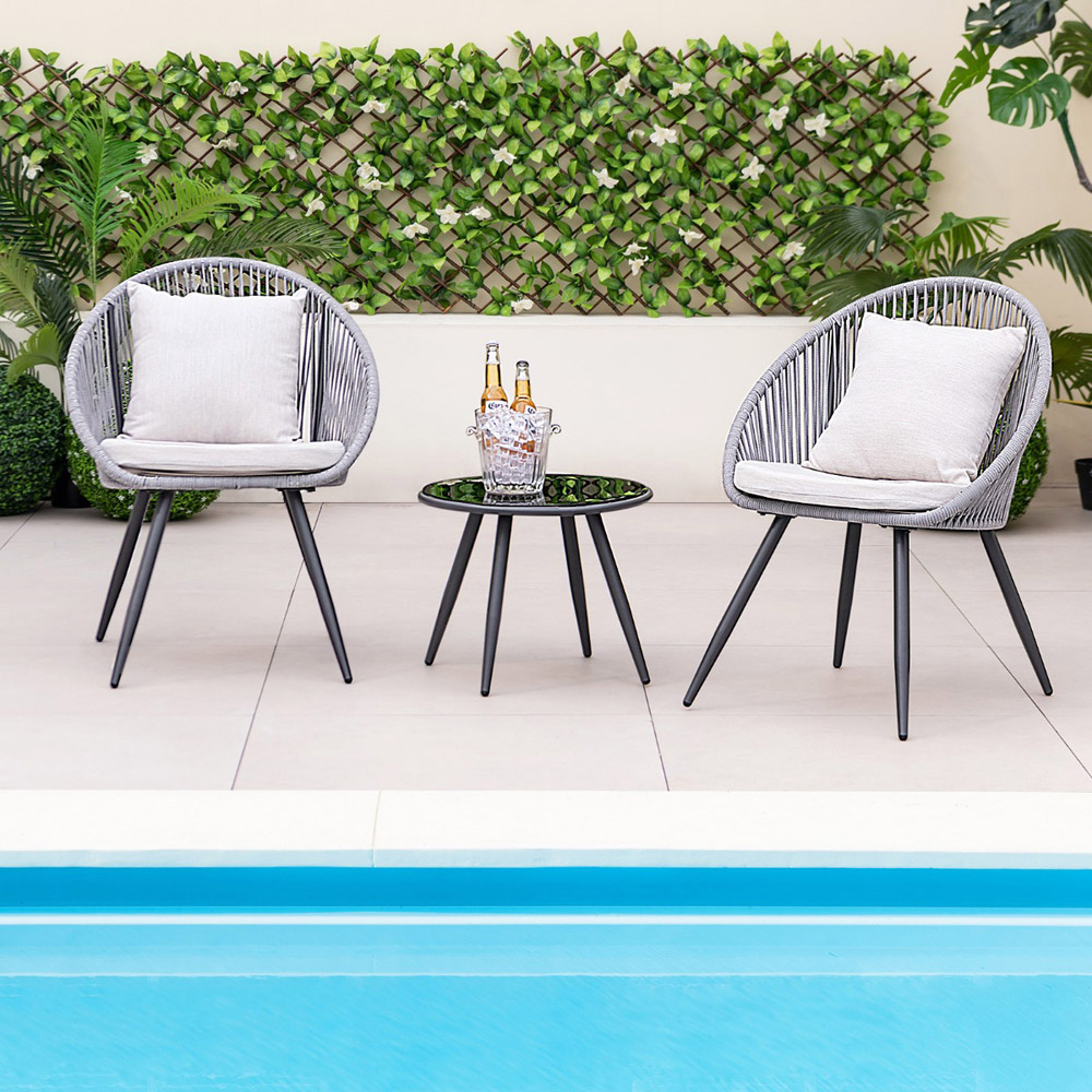Costway 2 Seater Grey Patio Set Image 3