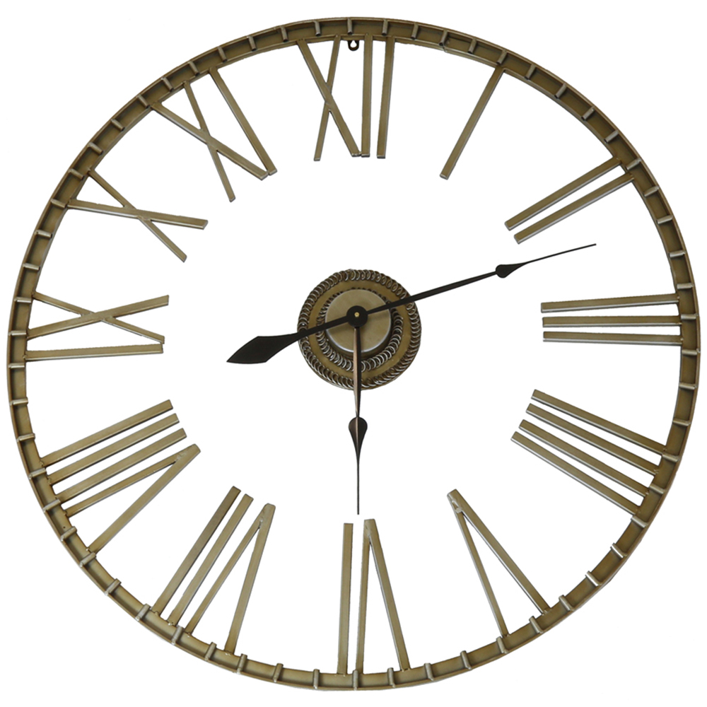 Charles Bentley Bronze Wrought Iron Extra Large Garden Clock 95cm Image 3
