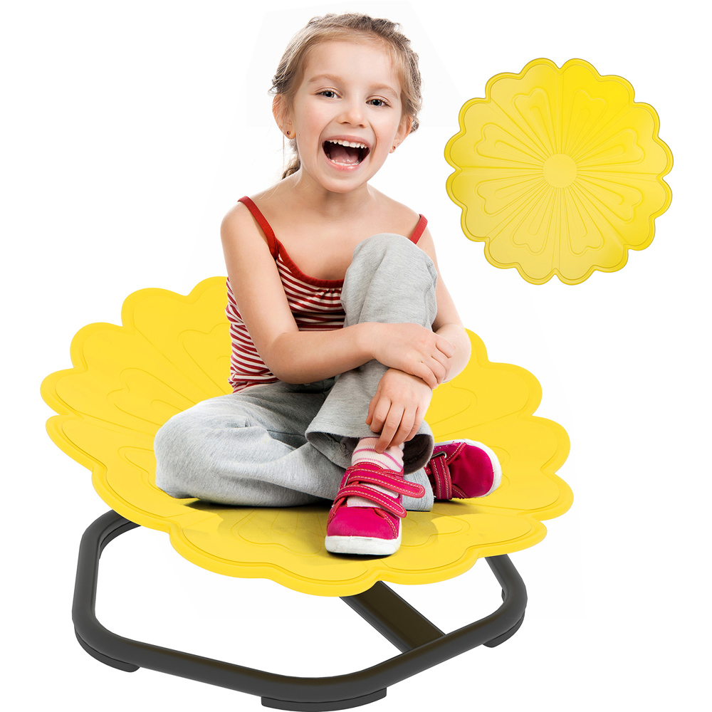Tommy Toys Yellow Kids Flower Shaped Swivel Sensory Spinning Chair Image 2