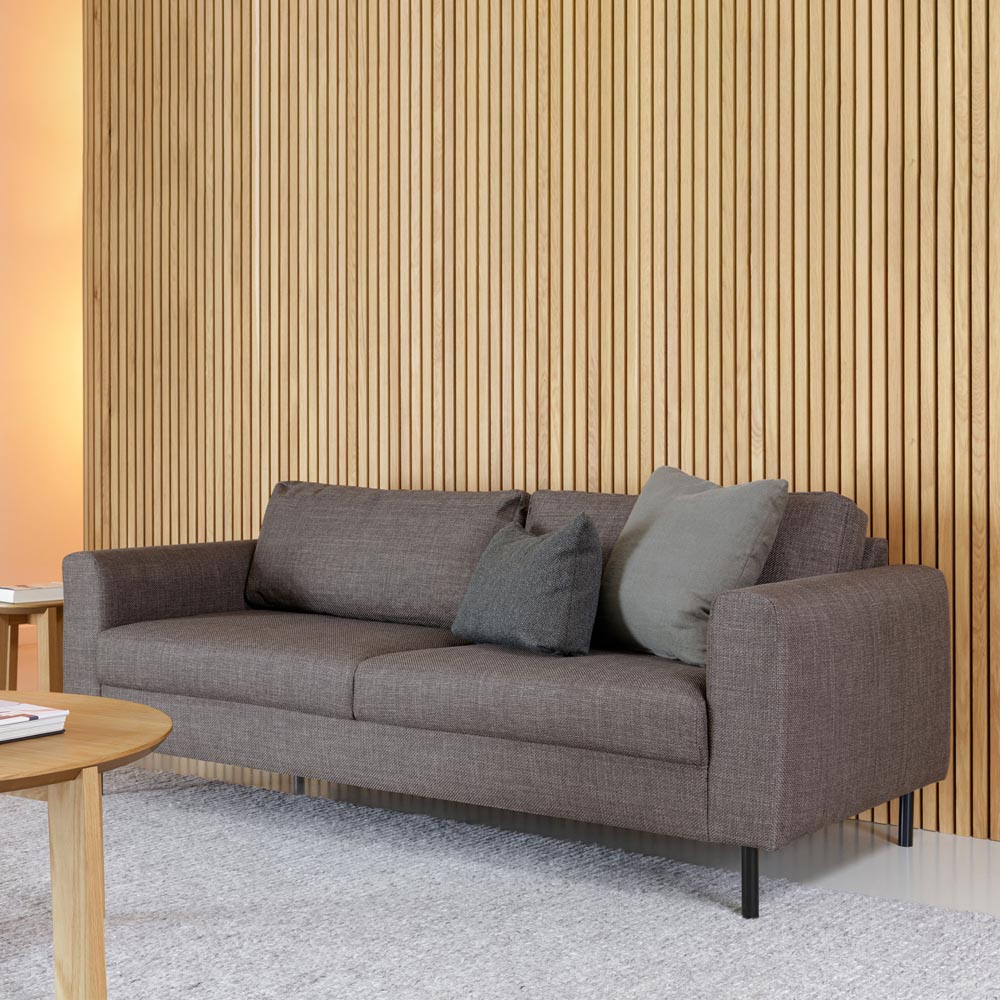 Florence Omaha 6 Seater Light Grey and Brown Fabric Sofa Set Image 9