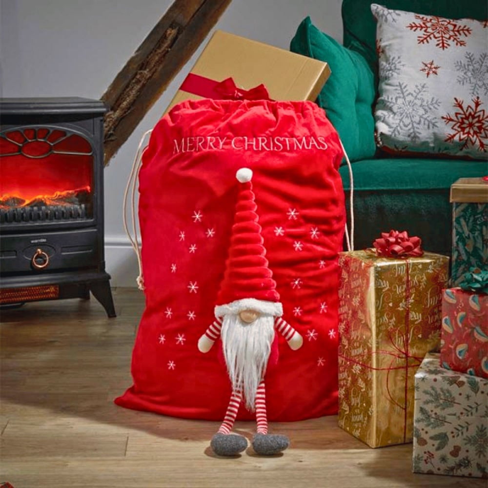 Premier Red Large Christmas Gonk Gift Sack with Drawstring 70cm Image 2