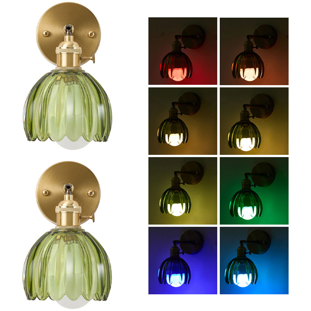 Living and Home Green and Gold 12 RGB LED Wall Sconce with Remote 2 Pack Image 7