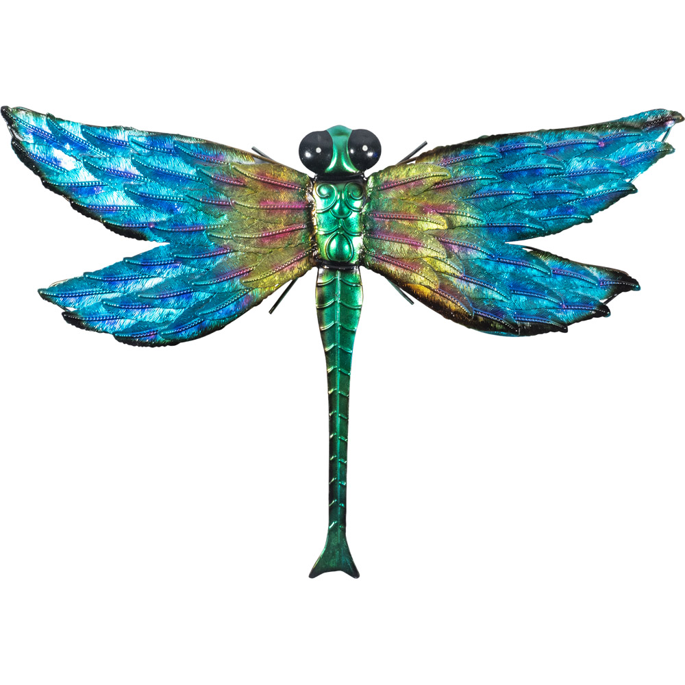 St Helens Multicolour Metal Dragonfly Garden Wall Ornament Image 1