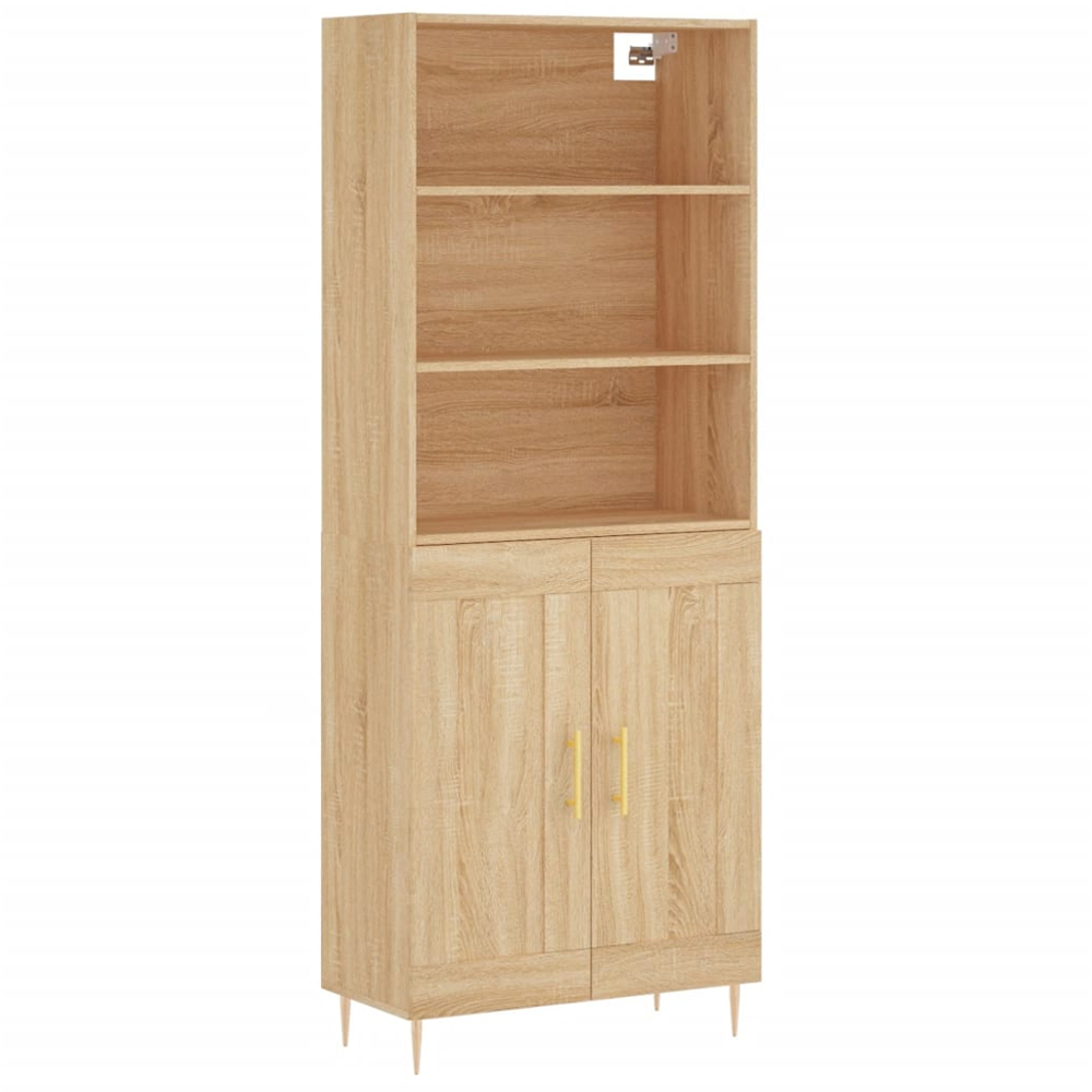vidaXL 2 Door 3 Shelf Sonoma Oak Highboard Image 2