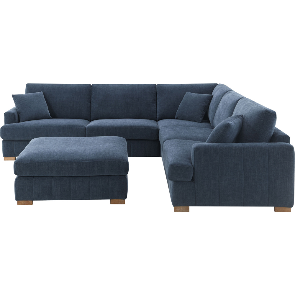 Arden Corner Sofa with Footstool Navy Image 6