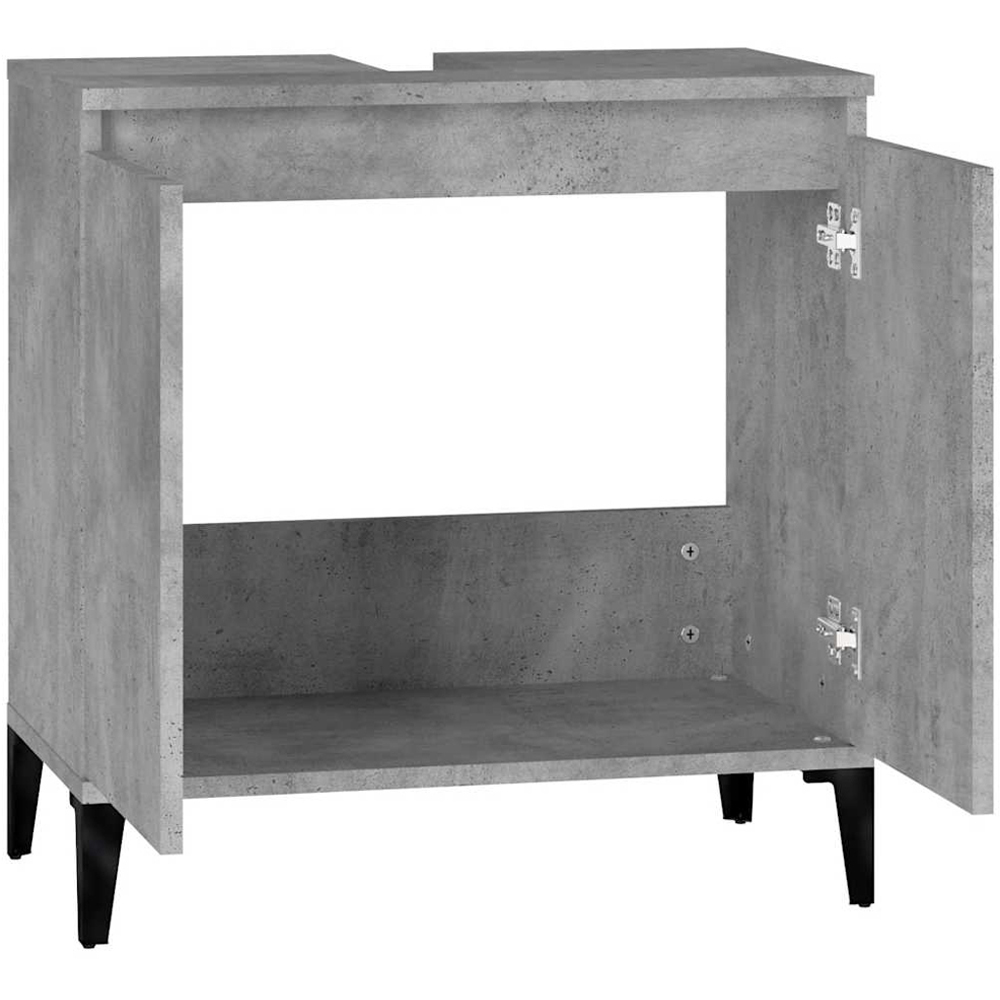 vidaXL 2 Door Grey Wood Washbasin Cabinet Image 6