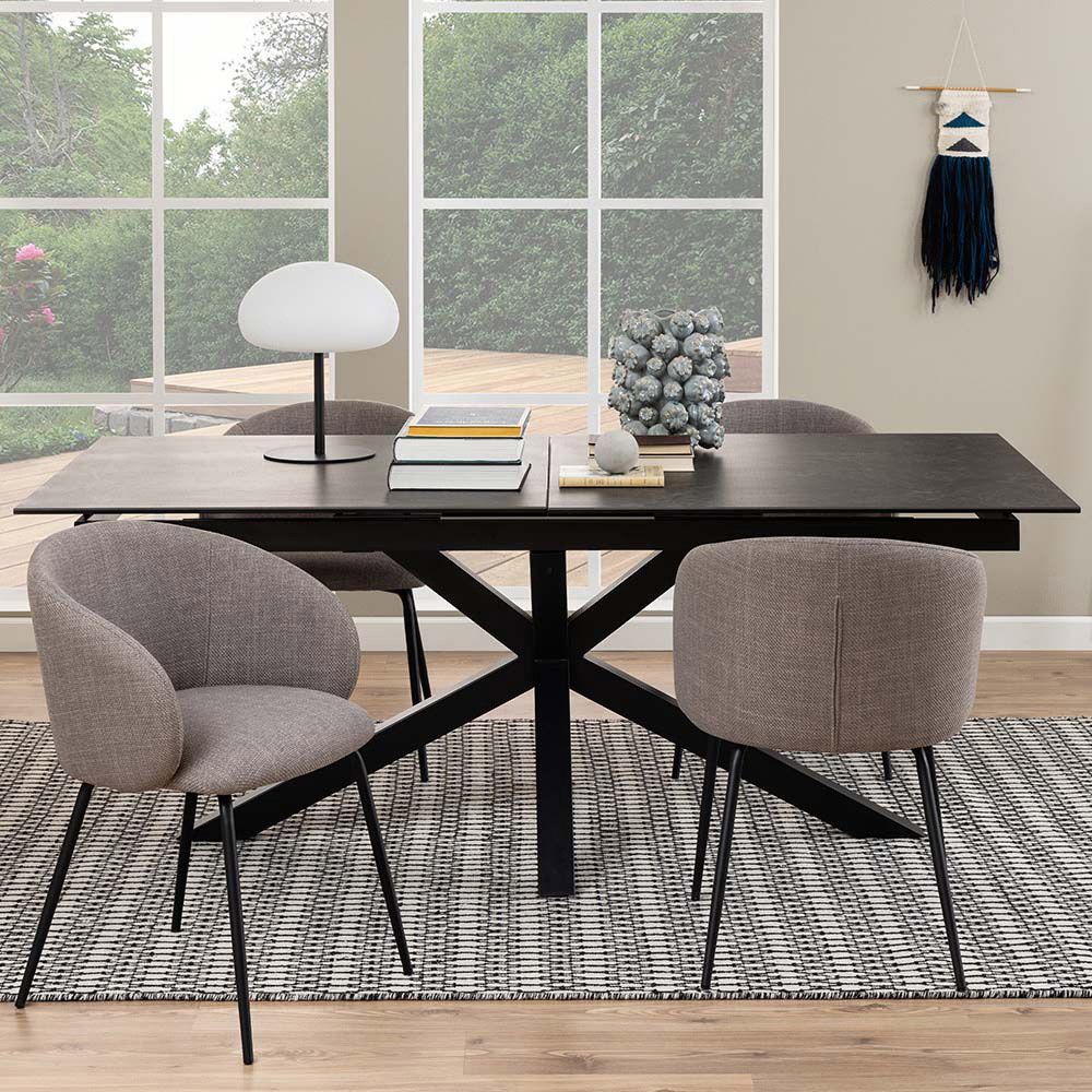 Florence Heaven Ceramic 8 Seater Extendable Dining Table Black Image 1