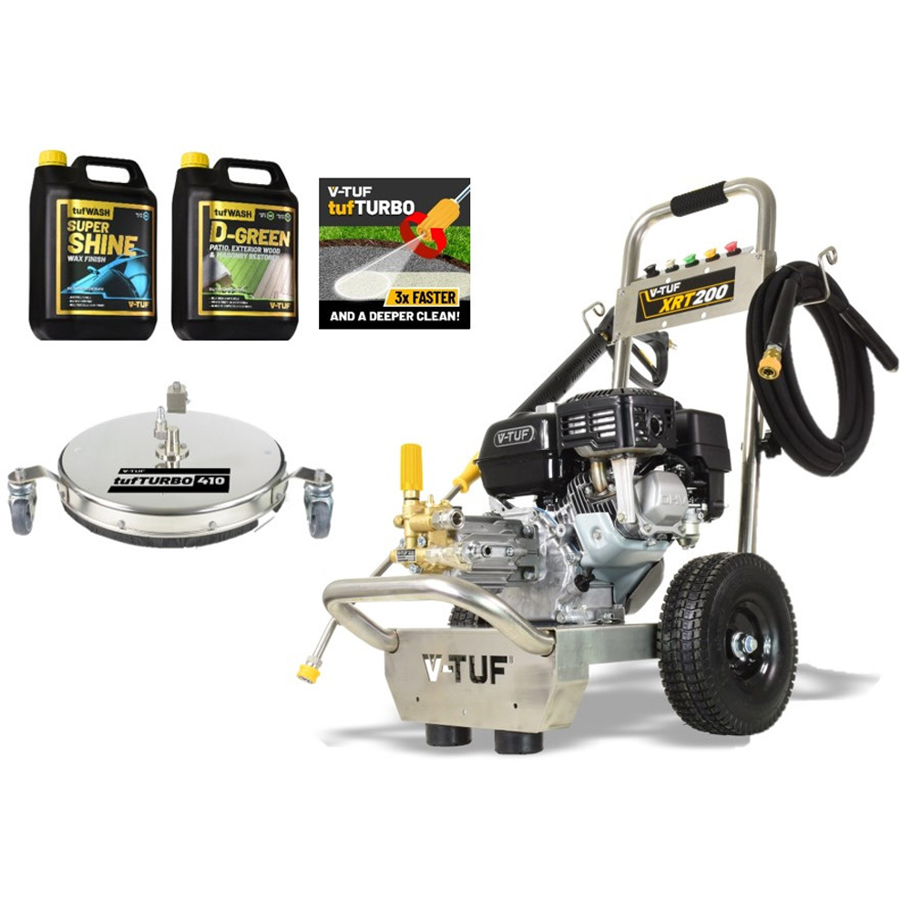 V-TUF XRT200 6.5HP Industrial Honda Petrol Pressure Washer 190 Bar with Patio and Car Cleaning Kit Image