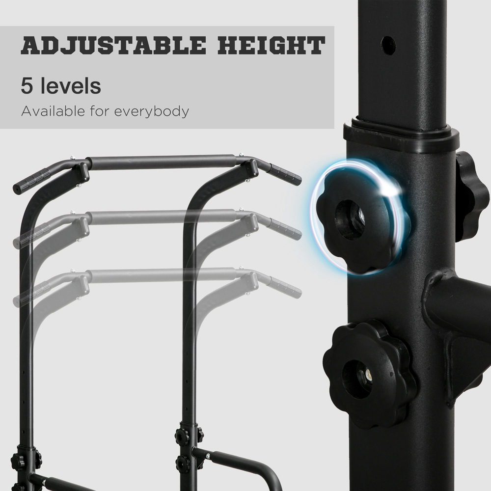 HOMCOM Multi Functional Height Adjustable Power Tower Dip Station Image 5
