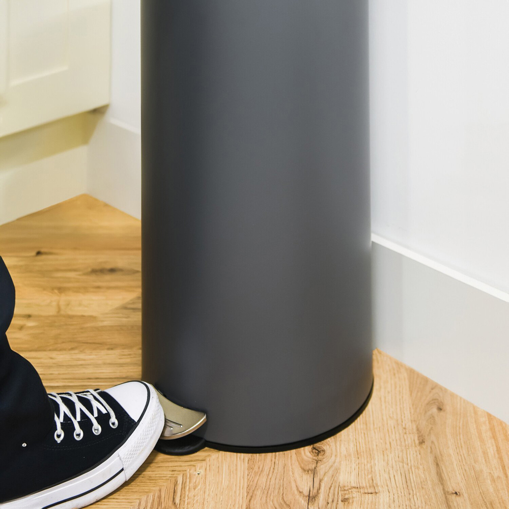 My Home Round Pedal Bin 30L Charcoal Image 4