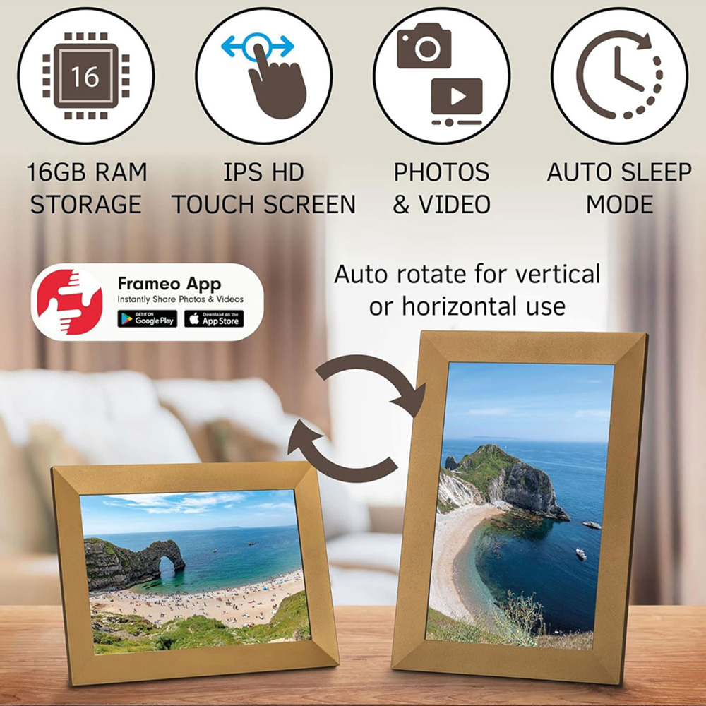 Grouptronics Gallery10 Gold WiFi Digital Photo Frame Image 8