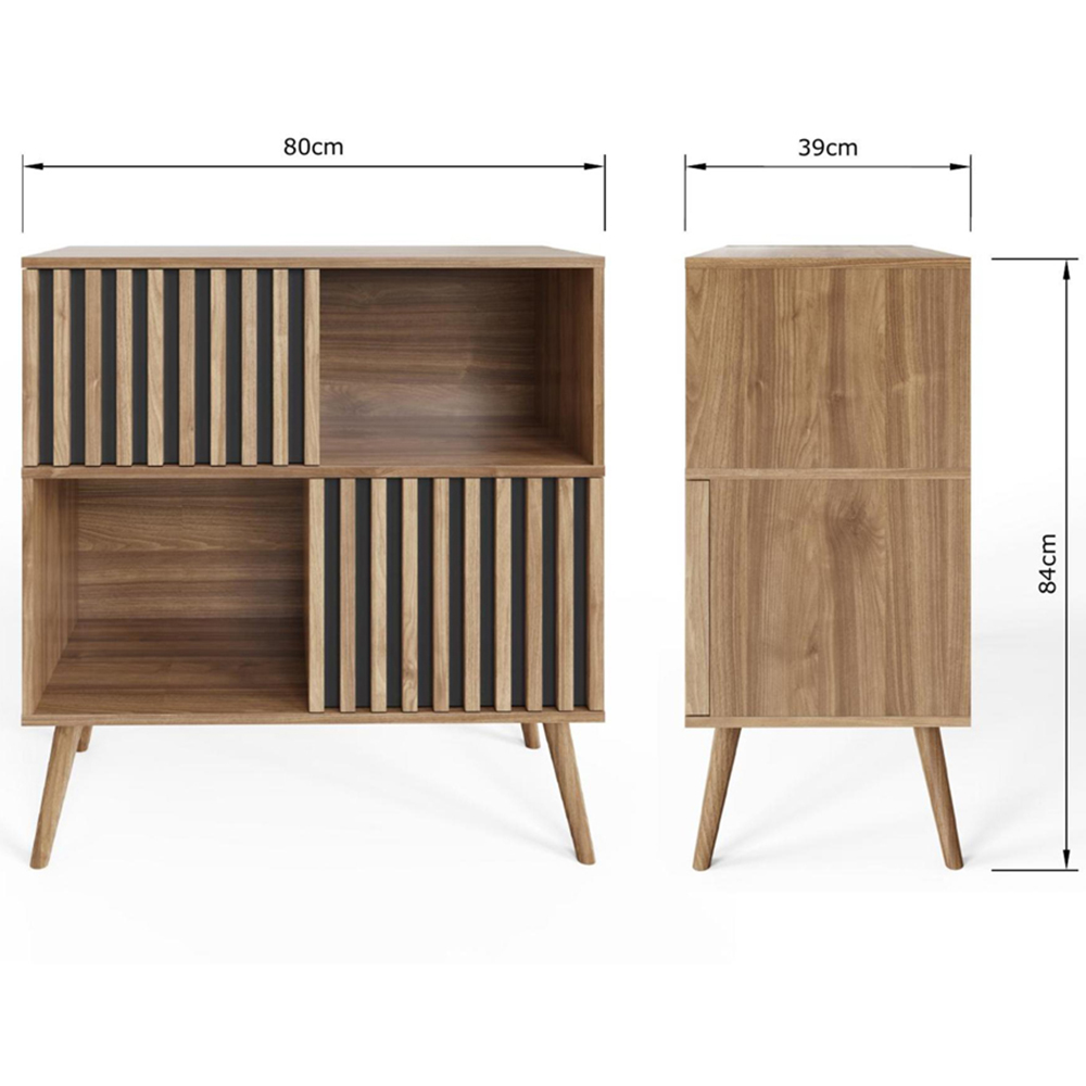 GFW Rowan Oak Louvered Compact Sideboard Image 7