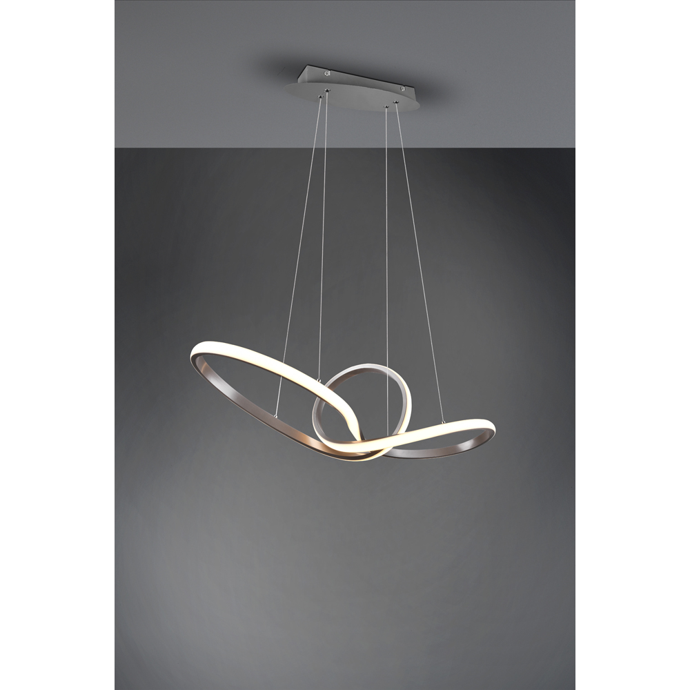 TRIO Sansa Matt Nickel LED Pendant Light Image 2