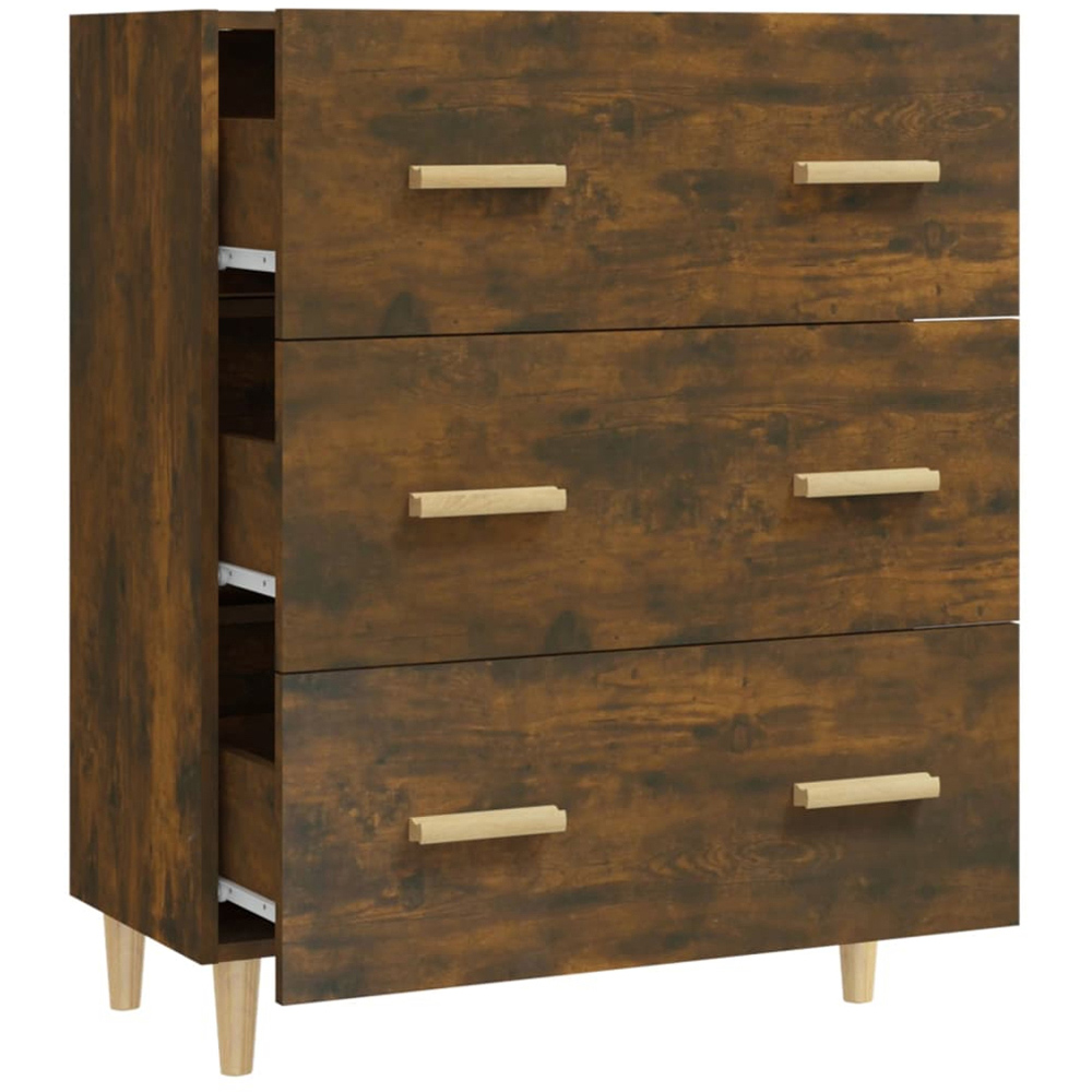 vidaXL 3 Drawer Smoked Oak Sideboard Image 5