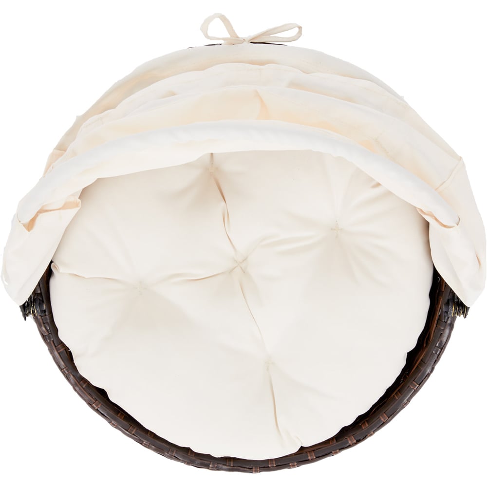 Teamson Pets Wicker Rattan Shell Shape Cat Bed with Cushions Image 4