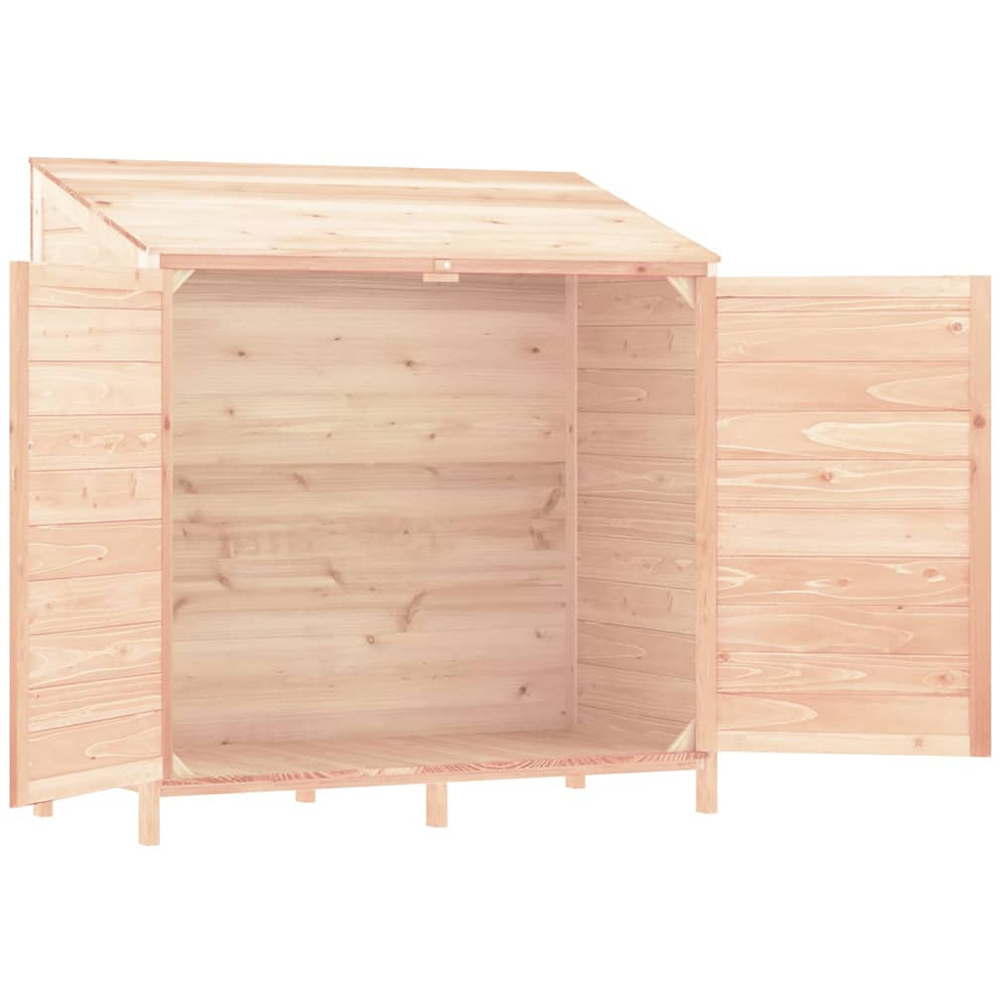 vidaXL 3.3 x 1.7ft Brown Wooden Pent Garden Shed Image 4