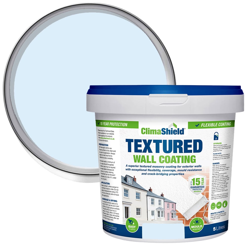 Smartseal Frosted Blue Textured Wall Coating 5L Image 1