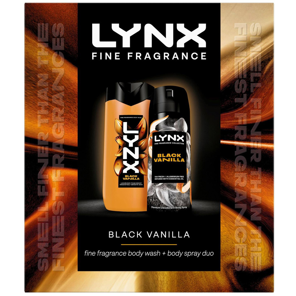 LYNX Fine Fragrance Black Vanilla Men's Body Wash and Body Spray Gift Set 2 Piece 2 Pack Image 3