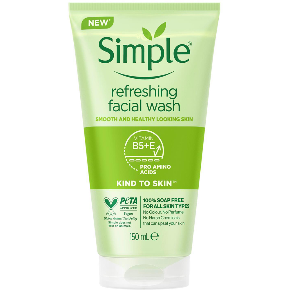 Simple Kind to Skin Refreshing Facial Wash 150ml 2 Pack Image 2