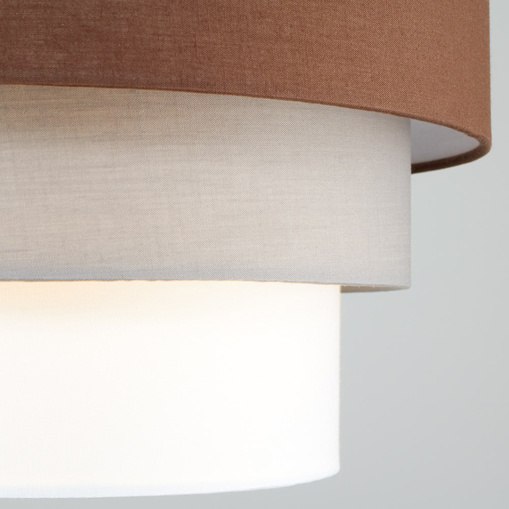 ValueLights Aztec 3 Tier Brown Fabric Ceiling Light Shade Image 5