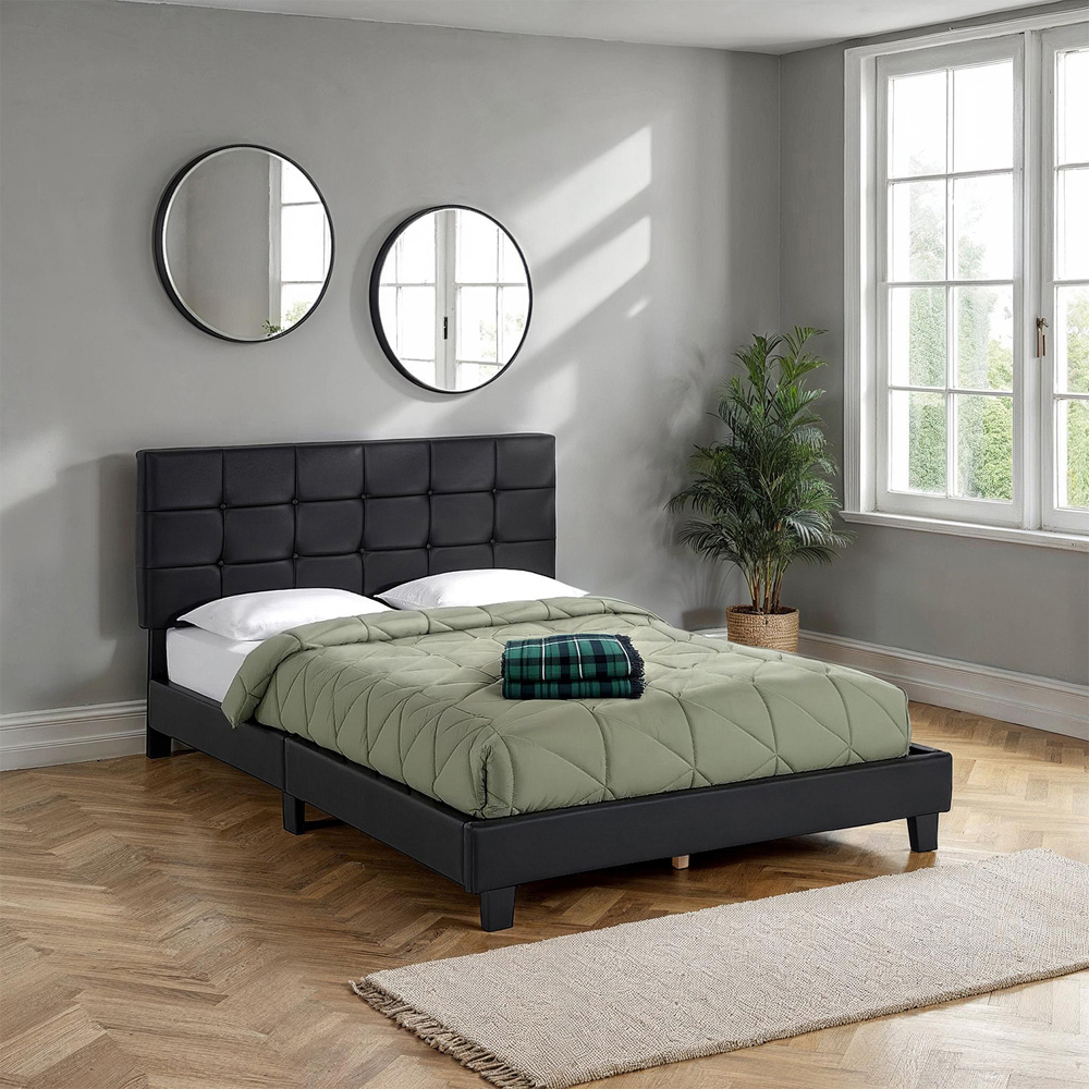 Seconique Arran Double Black PU Bed Frame Image 8