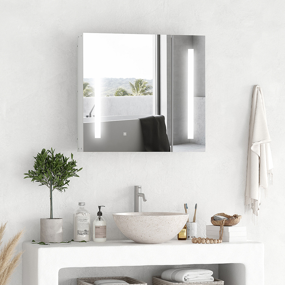 Kleankin White Illuminated Bathroom Cabinet Image 3