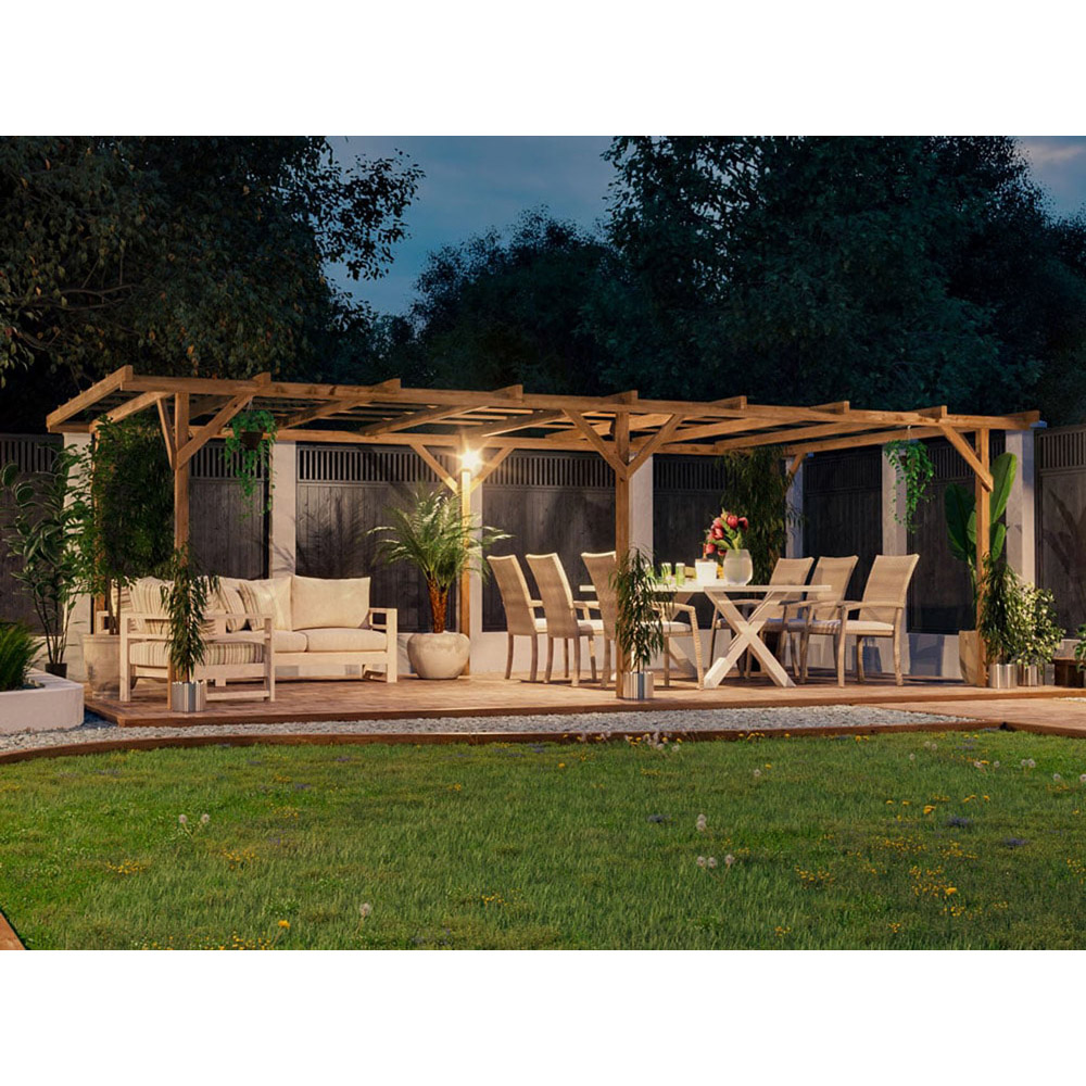 Dunster House Utopia 6 x 3m Brown DIY Plant Frame Pergola Kit Image 3