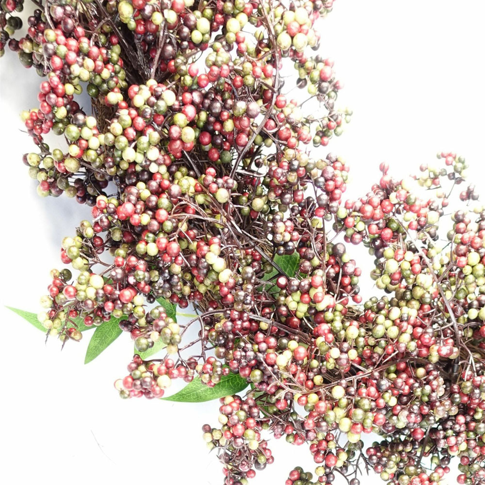 Botanik Black and Red Berry Artificial Wreath 55cm Image 6
