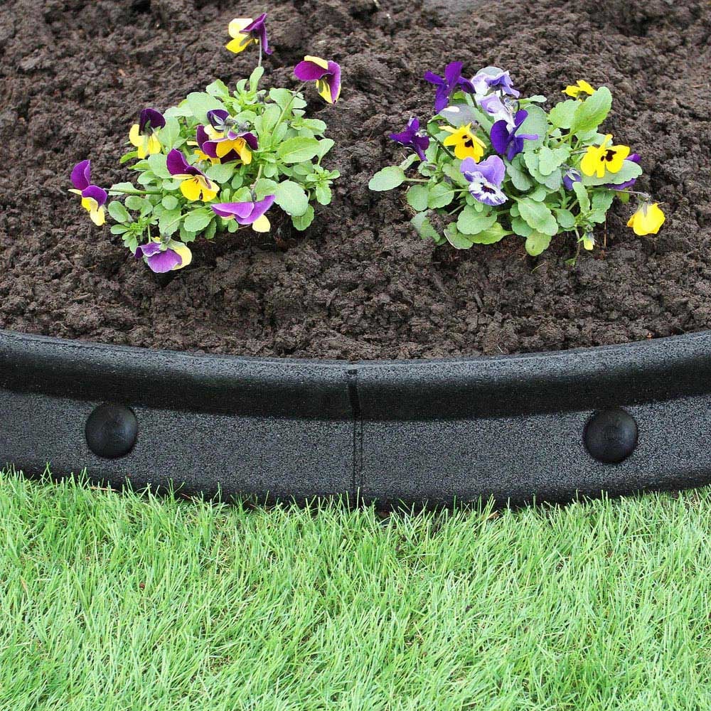 MonsterShop Black 4ft 22 Pack Flexible Lawn Edging Image 2