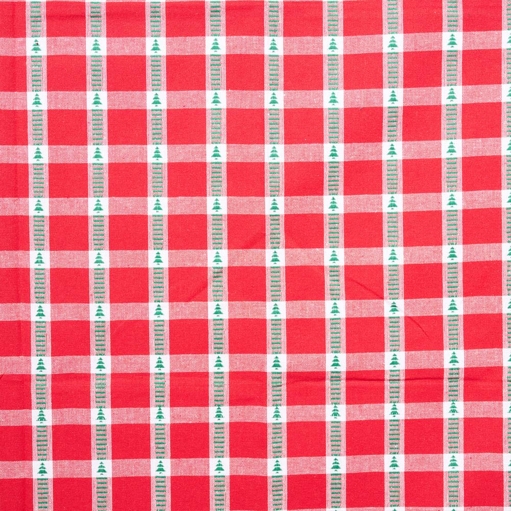 Checkered Tree Tablecloth Red Image 4