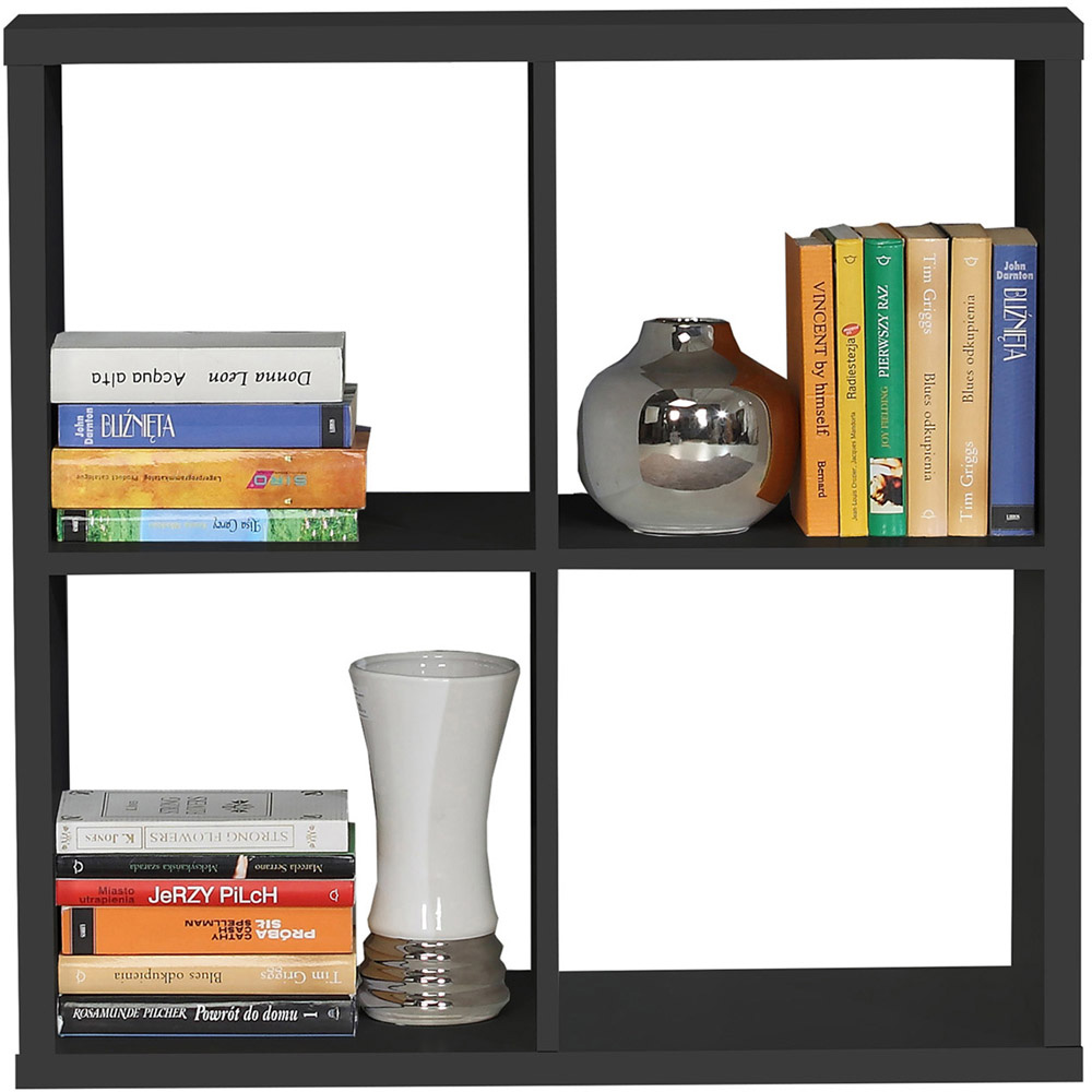 Florence Mauro 4 Cube Matt Black Bookshelf Image 6