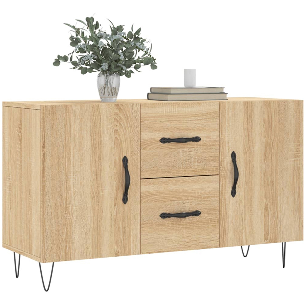 vidaXL 2 Door 2 Drawer Sonoma Oak Sideboard Image 3