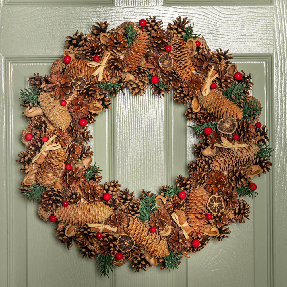 Samuel Alexander Winter Spice Christmas Wreath with Pine Cones Berries and Dried Fruit 50cm Image 2