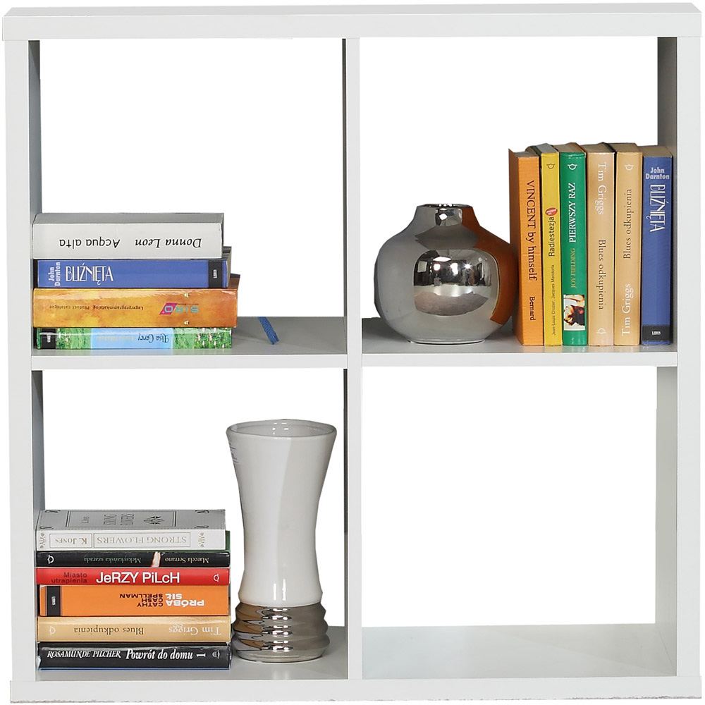 Florence Mauro 4 Shelf Matt White Bookshelf Image 5