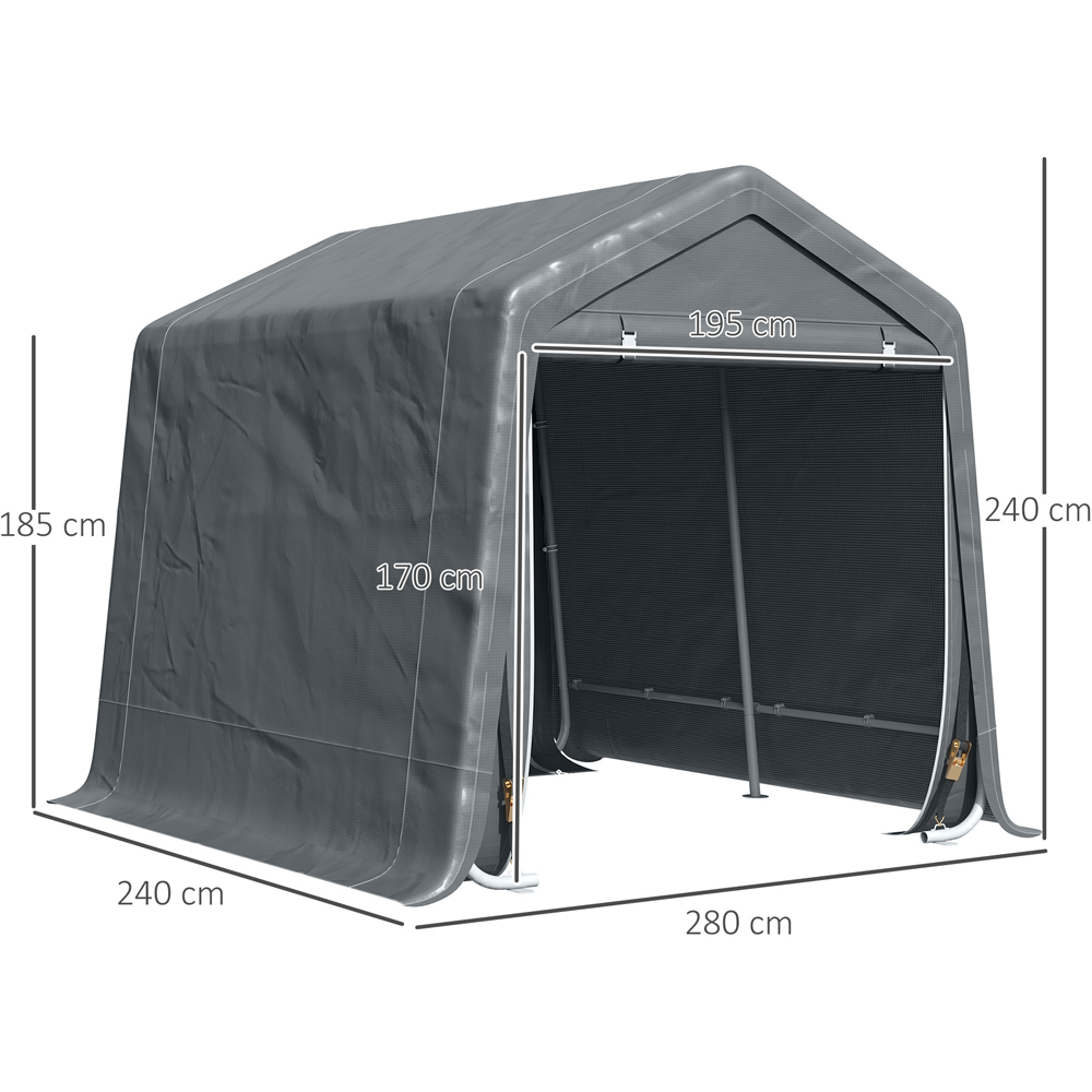 Outsunny 9 x 7.5ft Dark Grey Garden Storage Tent Image 8