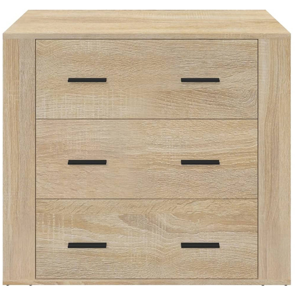vidaXL 3 Drawer Sonoma Oak Wooden Sideboard Image 3
