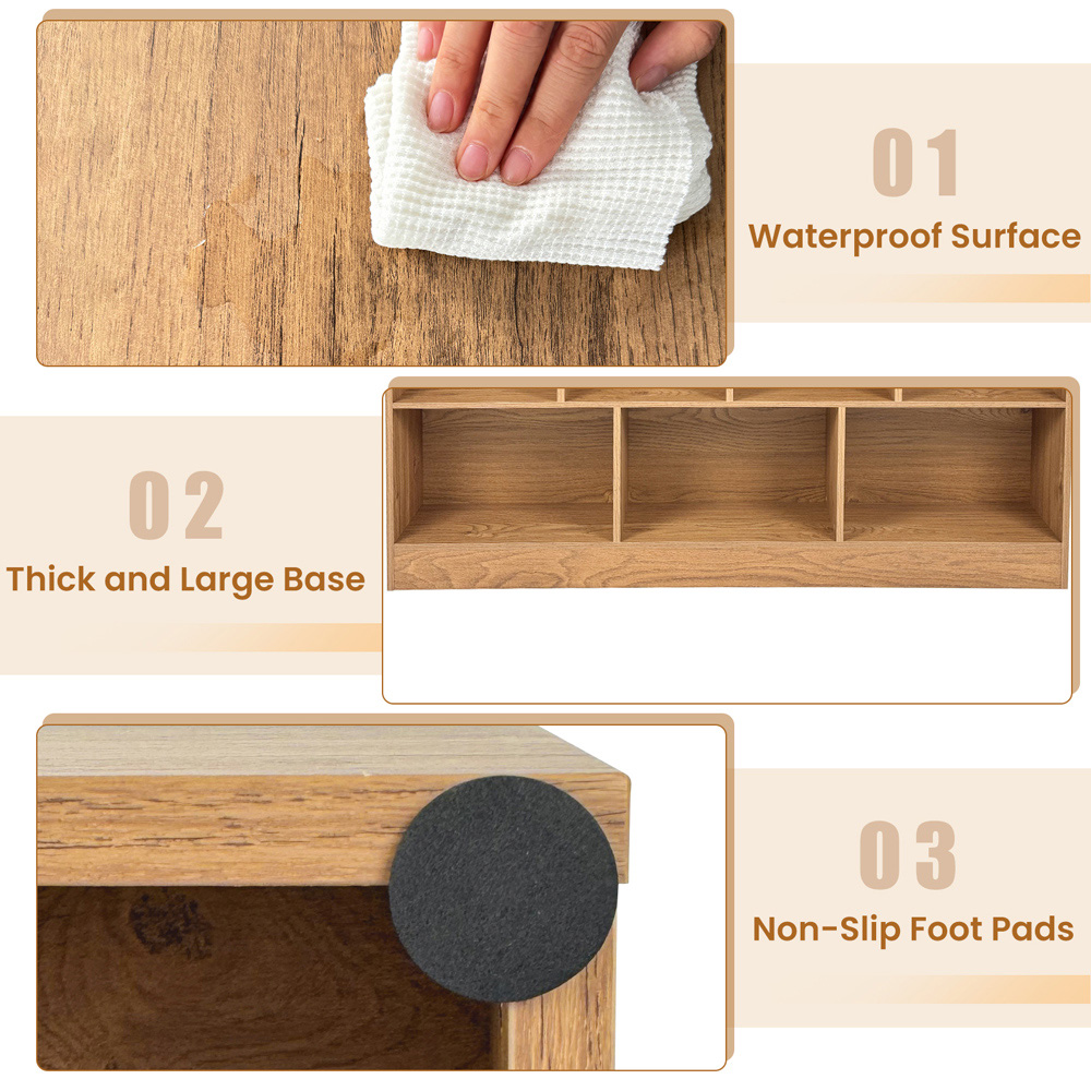 Costway 10 Cube Natural Bookshelf Image 8