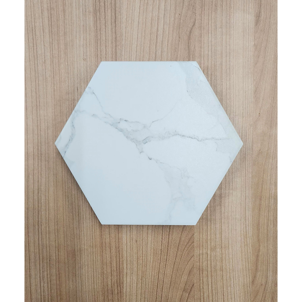 Top Ceramics White Marble Effect Hexagon Porcelain Wall Tile 215 x 250mm Image 6