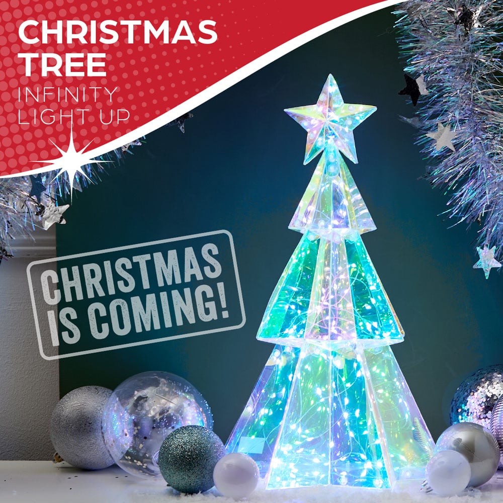 The Christmas Workshop 100 Cool White LED Iridescent Mini Xmas Tree Decoration 1.2ft Image 4
