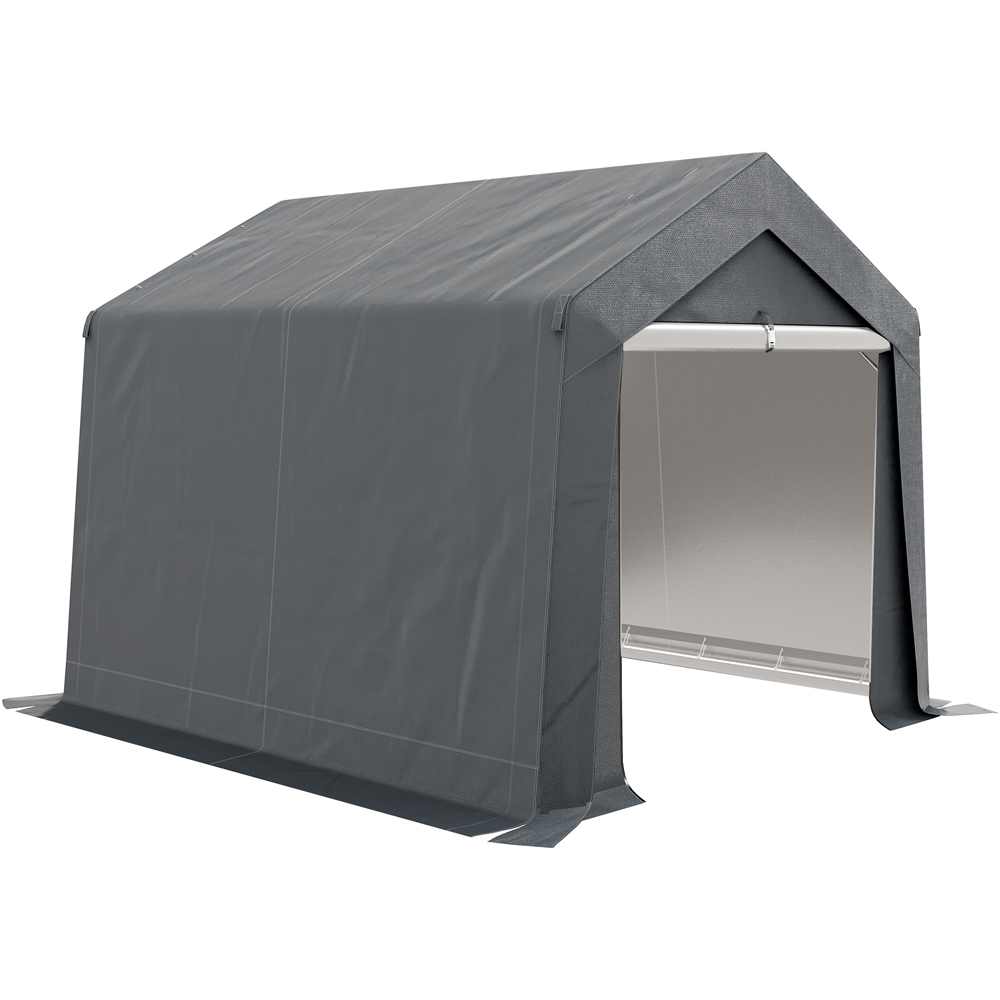 Outsunny 9 x 9ft Grey Portable Storage Shed Image 1