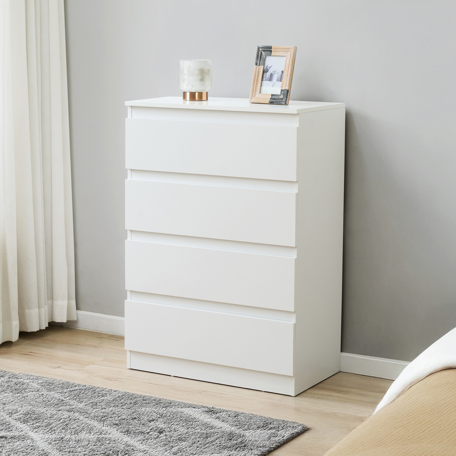 Luca Tall Chest of Drawers White Image 1