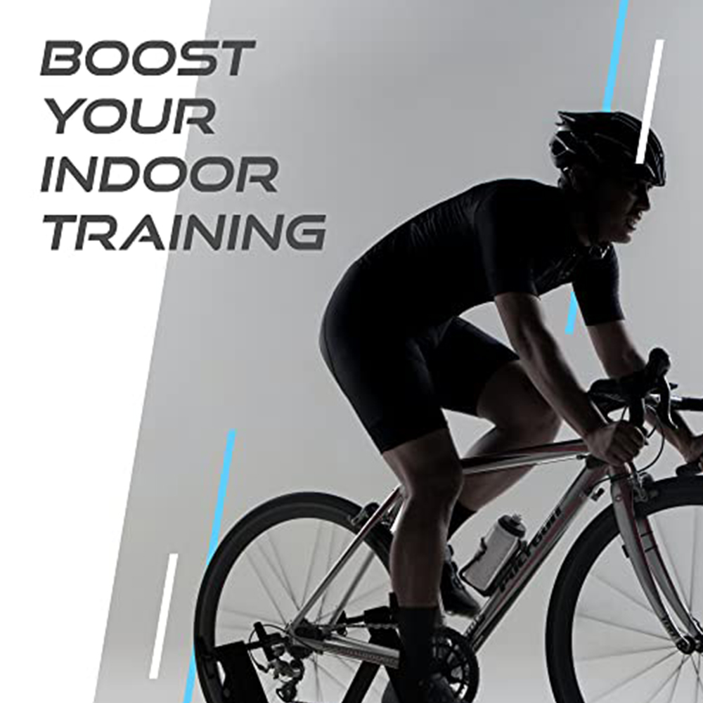 MonsterShop White Turbo Trainer Variable Resistance Magnetic Indoor Bike with Mat Image 5