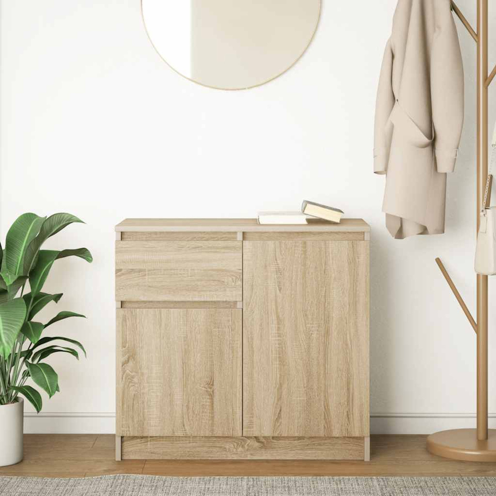 vidaXL 2 Door Single Drawer Sonoma Oak Highboard Image 9