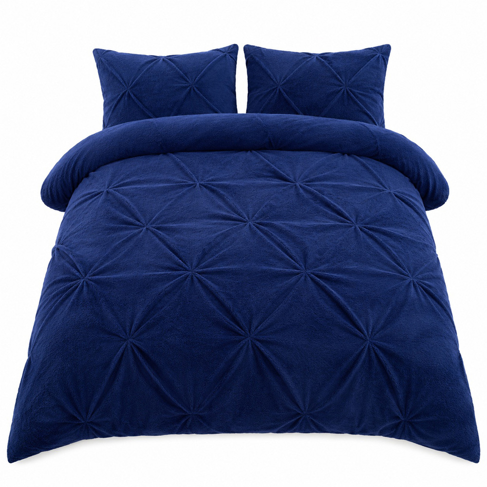 Smart Living Chiswick Single Navy Pintuck Duvet Set Image 2