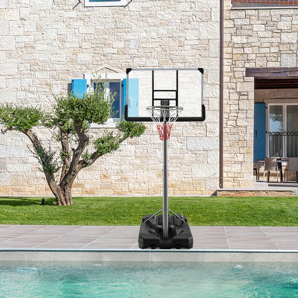 Costway Black Portable Basketball Hoop with Metal Frame Image 2
