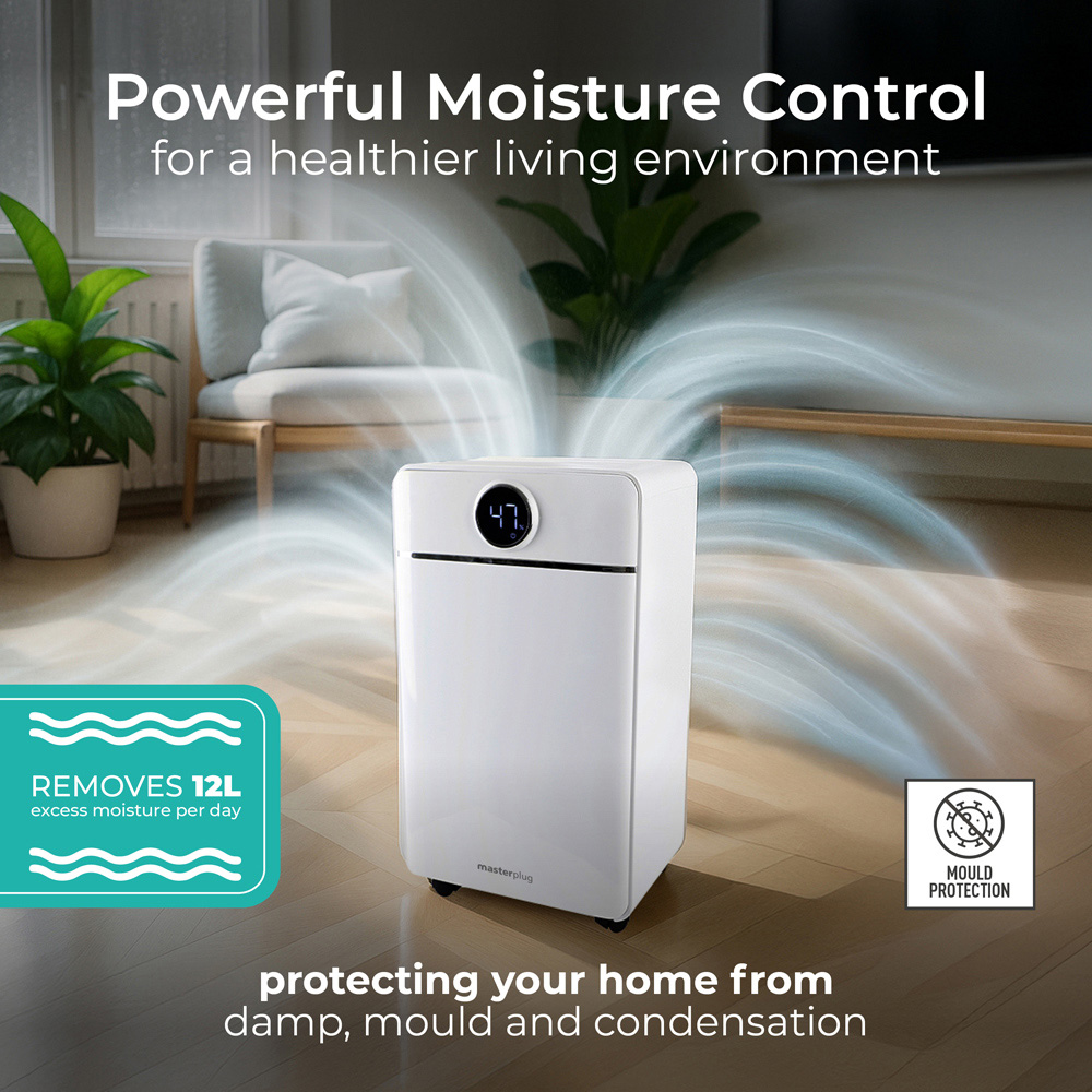 Masterplug SmartEnergy Puredry 3-in-1 Dehumidifier 185W 12L Image 6
