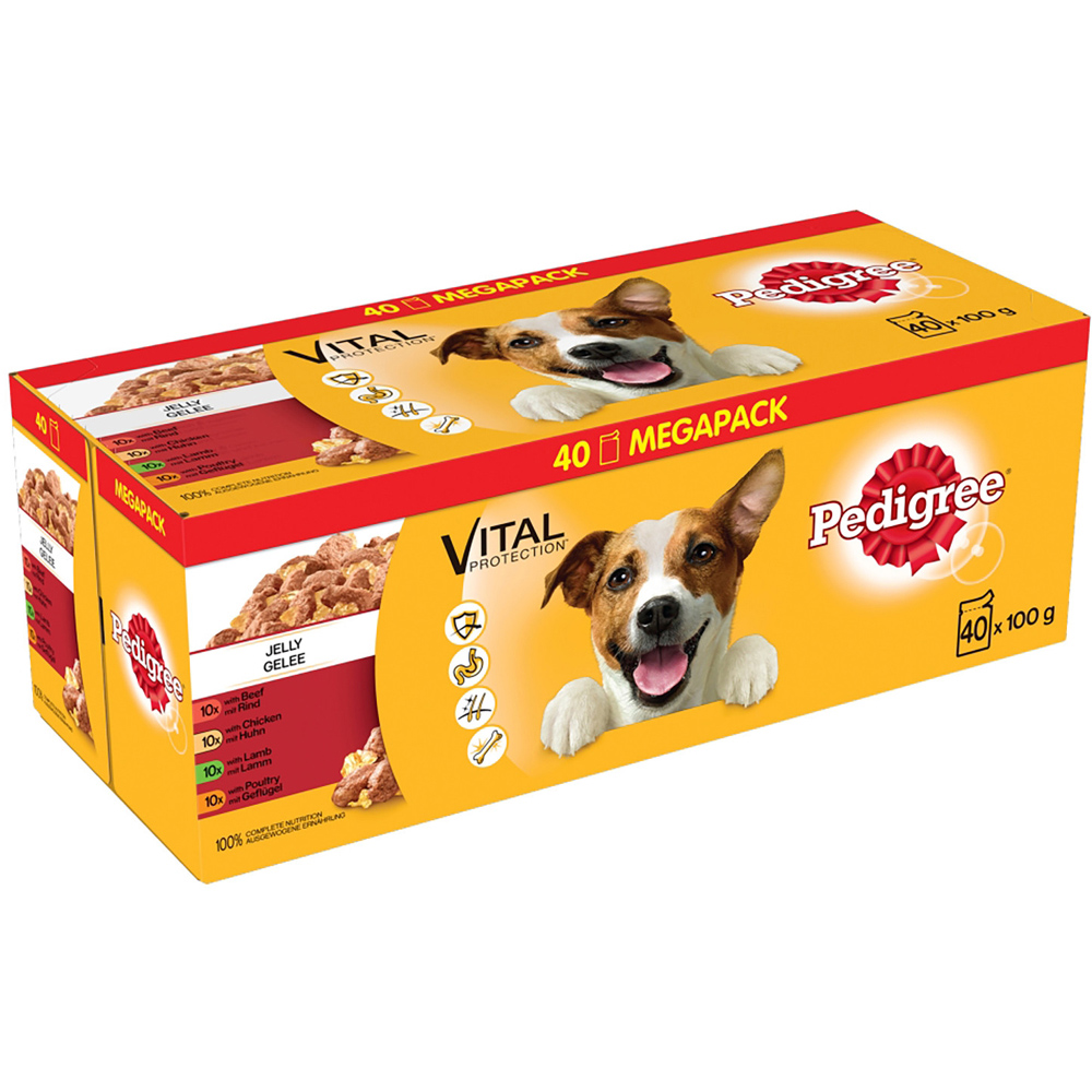 Pedigree Vital Protection Meat Selection Jelly Pouch Adult Wet Dog Food 4kg 40 Pack Image