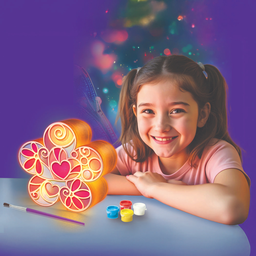 4M KidzMaker Colour Lit Flower Lamp DIY Craft Kit Image 5