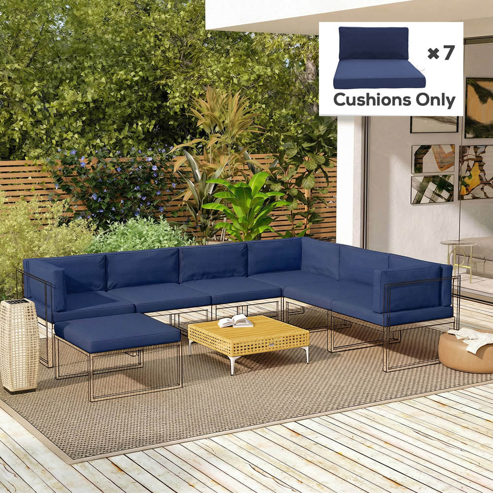 Outsunny 14 Piece Blue Garden Furniture Replacement Cushion Set Image 3